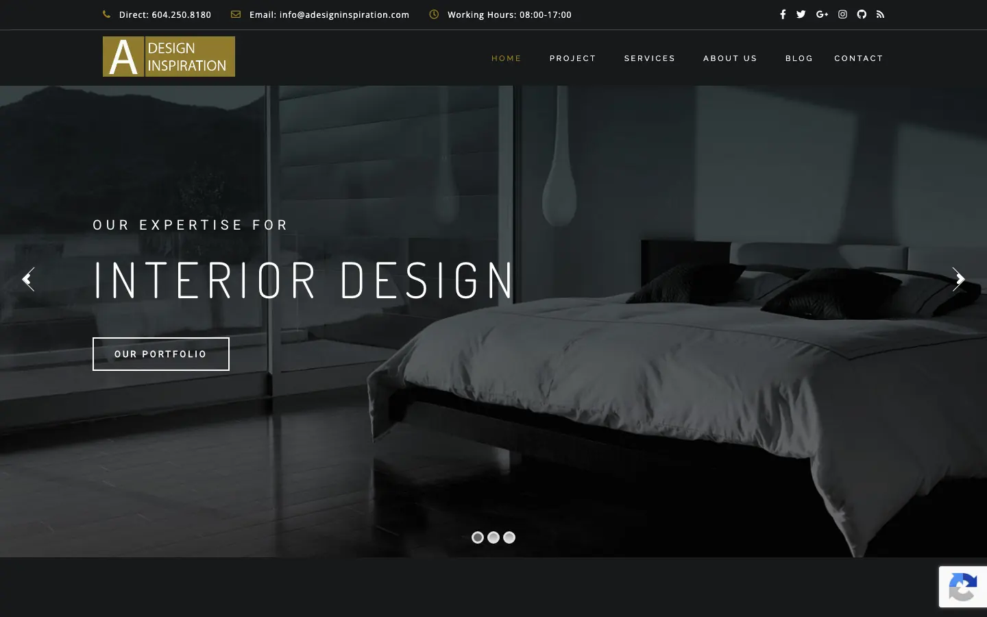 A Design Inspiration website on desktop