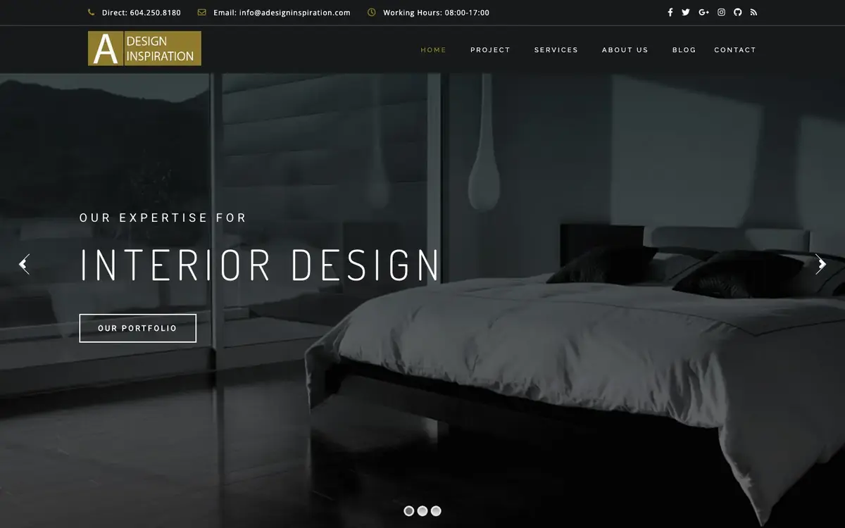 A Design Inspiration website on desktop