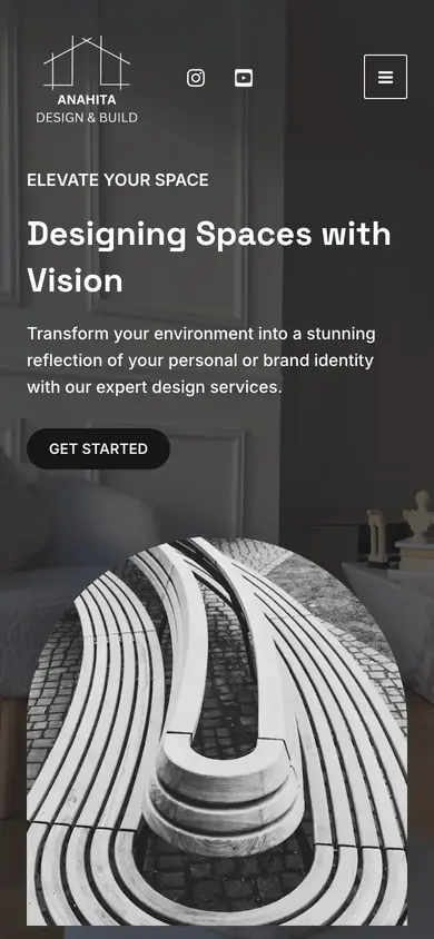 Anahita Design & Build website on mobile