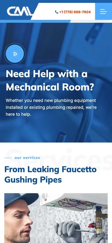 Caspian Mechanical Ltd. website on mobile