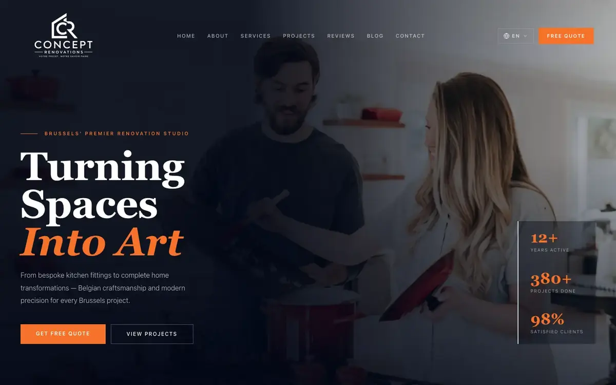 Concept Renovations website on desktop
