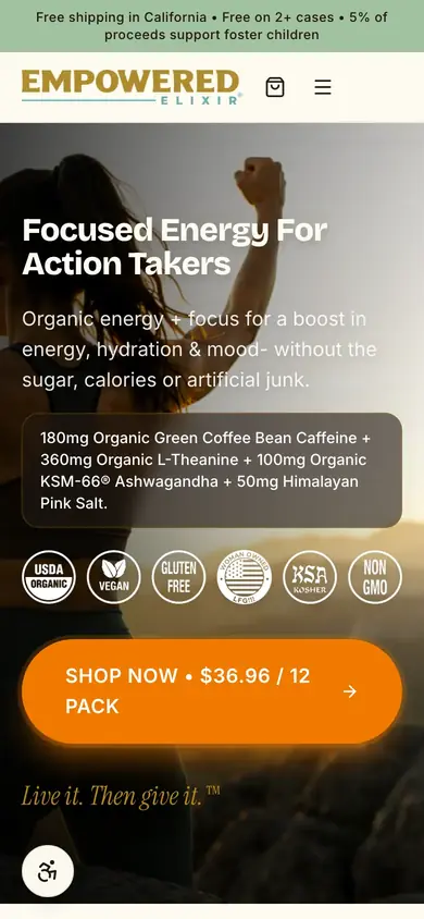 Empowered Elixir website on mobile