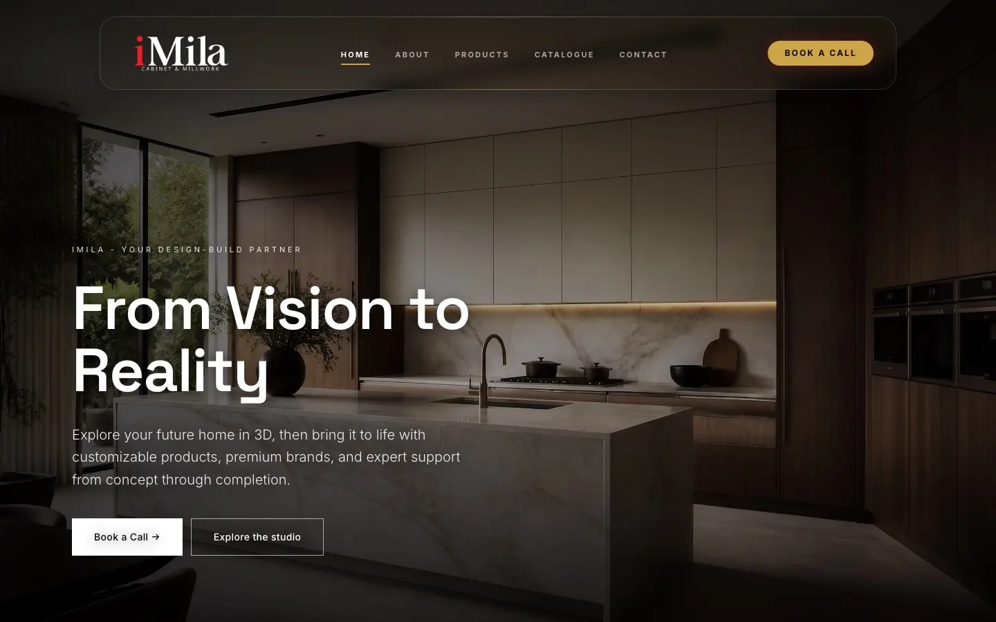 Imila website on desktop