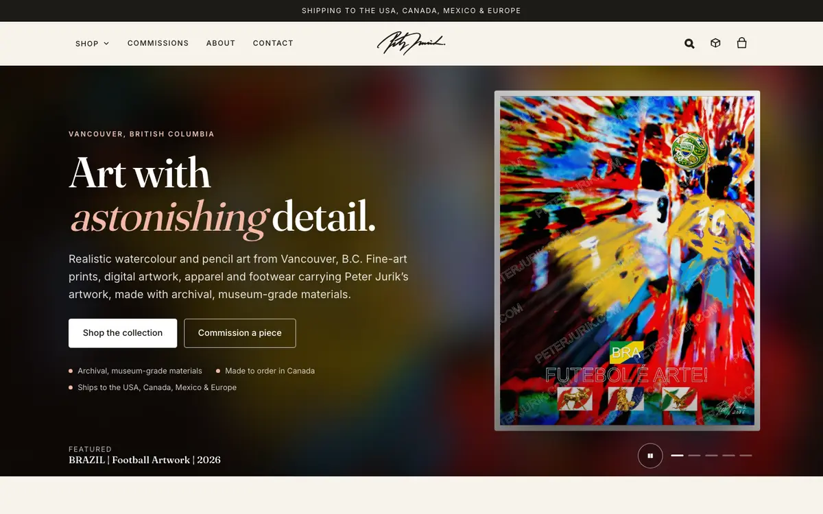 Peter Jurik website on desktop