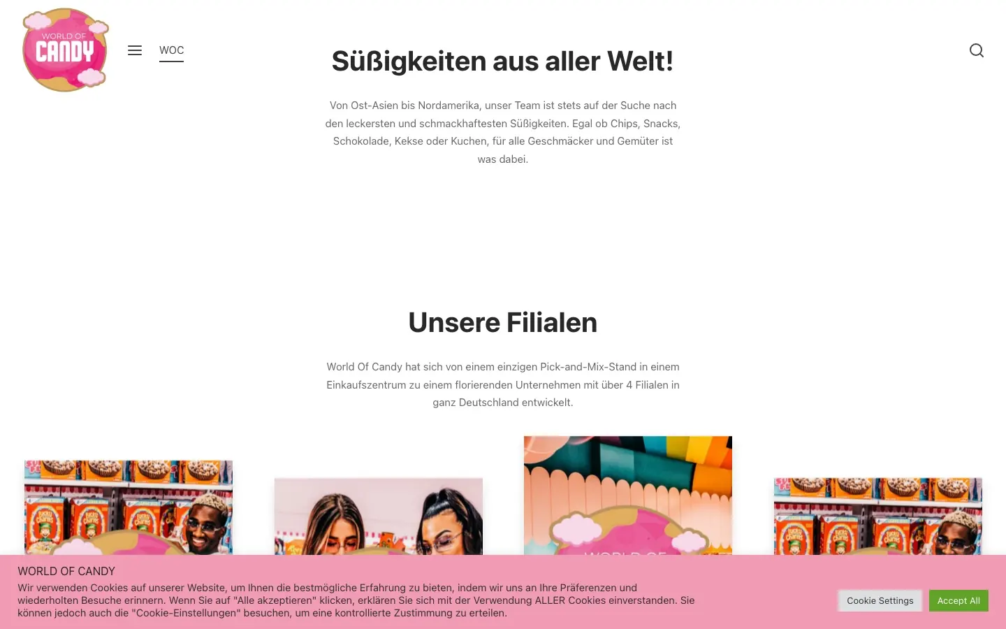 World of Candy website on desktop